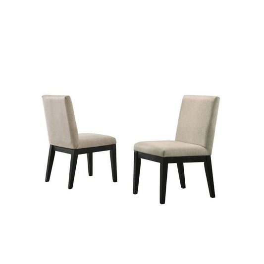 Dining Chair Set of 2 | 19" | Padded Backrest | Beige Upholstery