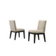 Dining Chair Set of 2 | 19" | Padded Backrest | Beige Upholstery