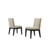 19 Inch Wood Dining Chair, Set of 2, Padded Backrest, Beige Upholstery By Casagear Home