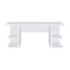 71 Inch Modern Rectangular Writing Desk 4 Open Shelves Crisp White Finish By Casagear Home BM296078