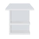 71 Inch Modern Rectangular Writing Desk 4 Open Shelves Crisp White Finish By Casagear Home BM296078