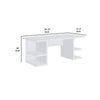 71 Inch Modern Rectangular Writing Desk 4 Open Shelves Crisp White Finish By Casagear Home BM296078