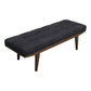 50 Inch Classic Bench, Button Tufted Taupe Fabric, Brown Wood Angled Legs By Casagear Home