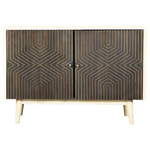 Sideboard Cabinet | 43" | 2 Doors | Metal Knobs | Dark Brown