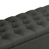 44 Inch Modern Lift Top Storage Bench Button Tufted Seat Charcoal Fabric By Casagear Home BM296136