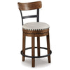 Zane Counter Stool | 25" | Swivel | Round Seat | Brown Wood