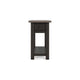 24 Inch Side End Table Black Wood Base Power Socket and USB Chargers By Casagear Home BM296518