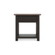 24 Inch Side End Table Black Wood Base Power Socket and USB Chargers By Casagear Home BM296518