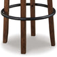 Zane 30 Inch Swivel Barstool Round Cushioned Seat Rich Brown Wood Frame By Casagear Home BM296519