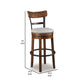 Zane 30 Inch Swivel Barstool Round Cushioned Seat Rich Brown Wood Frame By Casagear Home BM296519