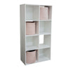 Lizy 47 Inch Tall Bookcase Organizer, 8 Cube Style Storage, White Finish By Casagear Home