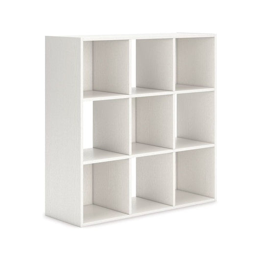 Lizy 35 Inch Bookcase Organizer, 9 Cube Storage Compartments, White Finish By Casagear Home