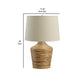 26 Inch Cottage Table Lamp Metal And Rattan Base White Fabric Drum Shade By Casagear Home BM296523