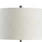 Nila 35 Inch Table Lamp Pewter Gray Metal Base 3 Way Switch Drum Shade By Casagear Home BM296524