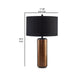 30 Inch Modern Table Lamp Cylindrical Brass Metal Base Black Drum Shade By Casagear Home BM296541
