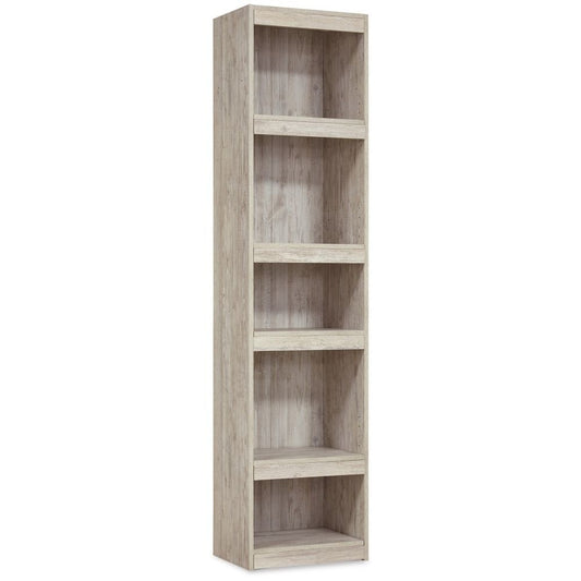 72 Inch Modern Wood Pier with 4 Open Adjustable Shelves, Whitewashed Finish By Casagear Home