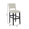 Naos 30 Inch Barstool Set of 2 Ivory Faux Leather Brown Wood Frame By Casagear Home BM296571