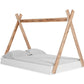 Pipa Modern Full Bed, Crossed Wood A Frame Tent Stand, Crisp White Base By Casagear Home