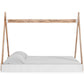 Pipa Modern Full Bed Crossed Wood A Frame Tent Stand Crisp White Base By Casagear Home BM296578