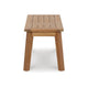47 Inch Rectangular Bench Natural Acacia Wood Slatted Seat Angled Legs By Casagear Home BM296581