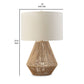 24 Inch Bohemian Table Lamp Paper Rope Hardback Fabric Shade Brown By Casagear Home BM296589