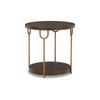 Side Table | 24" Round | Espresso Top | Gold Metal Legs