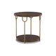 Side Table | 24" Round | Espresso Top | Gold Metal Legs