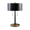 Kien Table Lamp | 24" | Black Drum Shade | Gold Tone Base