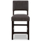 Naos 24 Inch Counter Height Stool Set of 2 Gray Faux Leather Brown Wood By Casagear Home BM296600