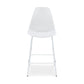 Mira 25 Inch Counter Height Stool Set of 2 Bucket Seat White Metal Frame By Casagear Home BM296603