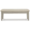 Storage Bench | 49" | Tapered Legs | Beige Textured Fabric