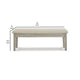 49 Inch Storage Bench Tapered Block Legs Beige Textured Fabric Seat By Casagear Home BM296608