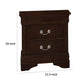 Nim 24 Inch 2 Drawer Nightstand Classic Bail Handles Cappuccino Brown By Casagear Home BM296646