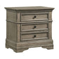 Ala 26 Inch 3 Drawer Nightstand, Felt Lined, Crown Molded, Wheat Brown Wood By Casagear Home