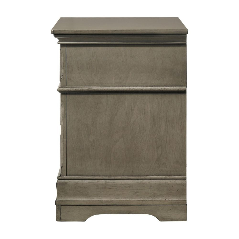 Ala 26 Inch 3 Drawer Nightstand Felt Lined Crown Molded Wheat Brown Wood By Casagear Home BM296648