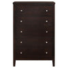 Con 48 Inch Tall 5 Drawer Dresser Chest Silver Knobs Cappuccino Brown By Casagear Home BM296654