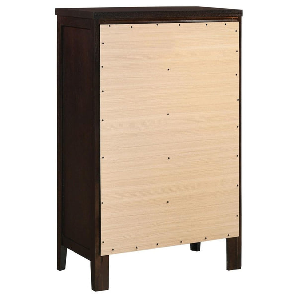 Danya 58 Inch Tall Dresser Chest, 4 Drawers, Cabinet, Weathered Pecan Brown By Casagear Home
