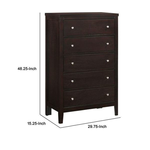 Danya 58 Inch Tall Dresser Chest, 4 Drawers, Cabinet, Weathered Pecan Brown By Casagear Home main image 0