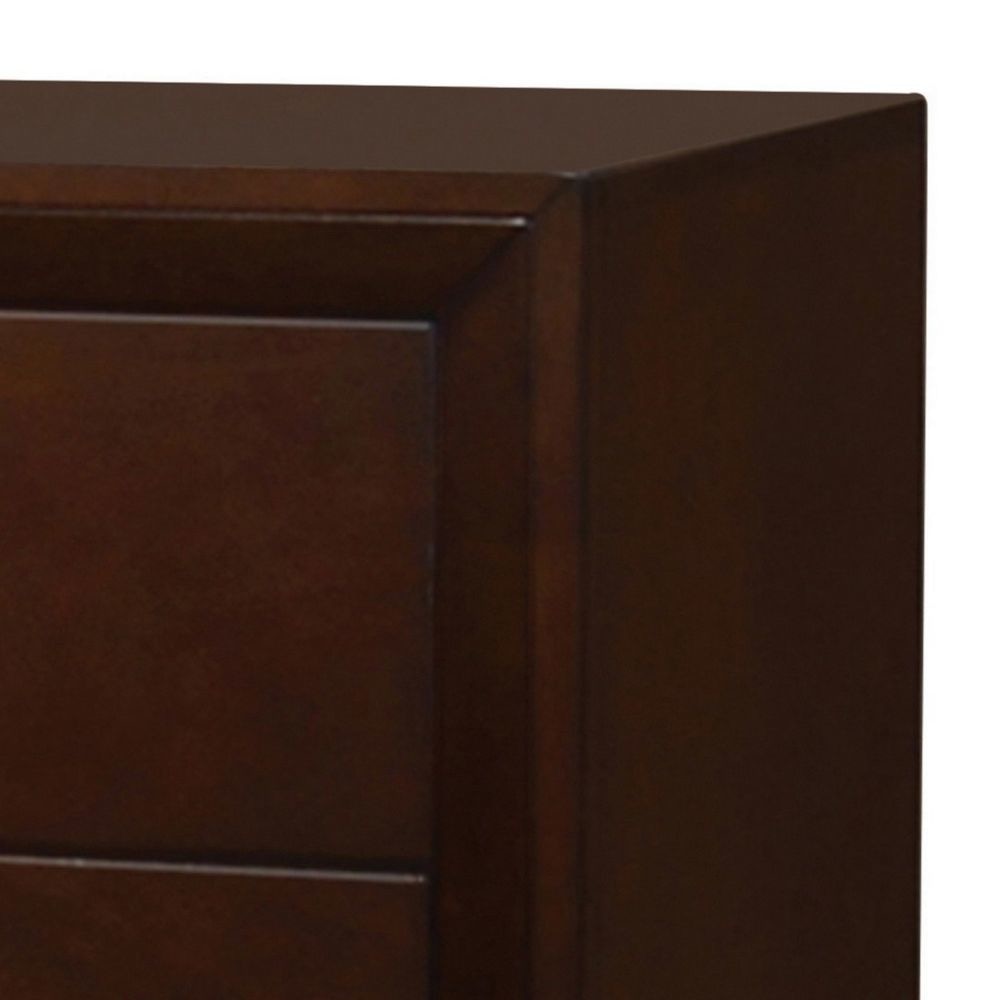 Edw 24 Inch Classic 2 Drawer Bedside Nightstand Silver Knobs Merlot Brown By Casagear Home BM296655