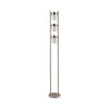 65 Inch Silver Floor Lamp, 3 Horizontal Swivel Lights, Frosted Glass Shade By Casagear Home