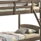 Twin Over Twin Bunk Beds Curved Headboards Ladder Straight Legs Brown By Casagear Home BM296680