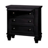 Lila 30 Inch Nightstand with Slide Out Tray, Felt Lined Top Drawer, Black By Casagear Home
