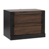 Ras 26 Inch 2 Drawer Nightstand, Felt Lined, 2 USB Ports, Walnut Brown By Casagear Home