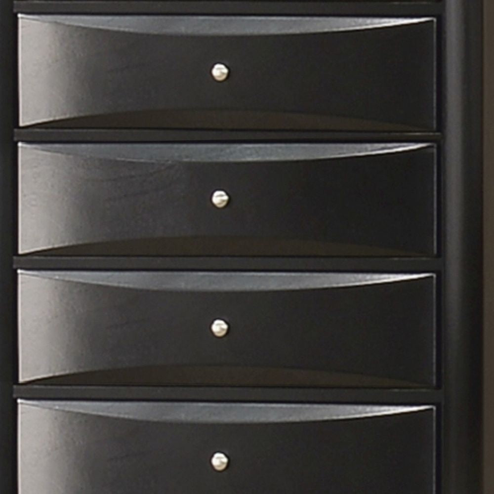 Ica 49 Inch Tall Dresser Chest 5 Chambered Drawers Felt Lined Black By Casagear Home BM296757