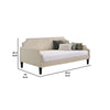 Pif Twin Daybed with Sleek Nailhead Trim Taupe Brown Fabric Upholstery By Casagear Home BM296771