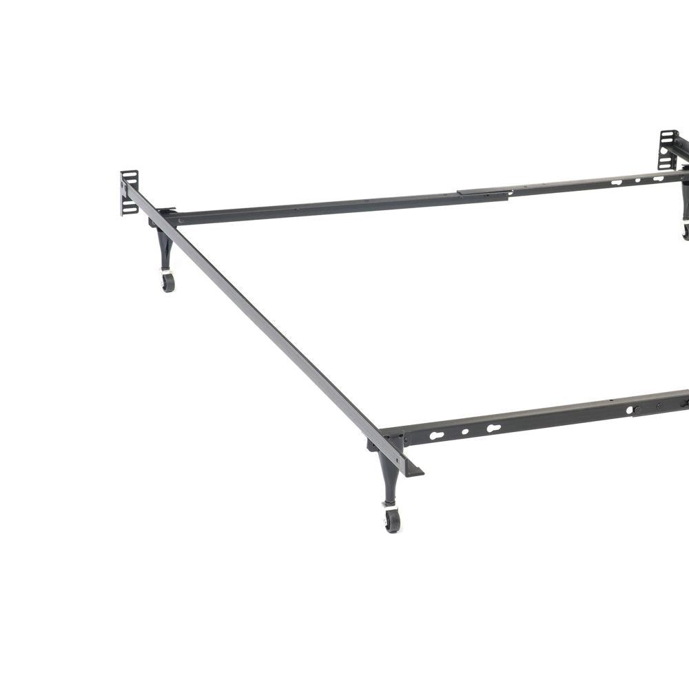 Nit Multisize Metal Bed Frame Twin or Full Size Caster Wheels Black By Casagear Home BM296774