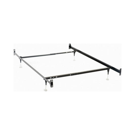 Nit Multisize Bed Frame, Twin or Full, 4 Legs with Glides, Black Metal By Casagear Home