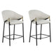 Fil Counter Stool Set of 2 | 27" | Sloped Arms | Beige Linen Upholstery