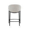 Fil 27 Inch Counter Height Stools Set of 2 Padded Curved Back Beige Linen By Casagear Home BM296781