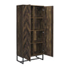 Akk 71 Inch 2 Door Tall Wardrobe Cabinet Sled Legs Chevron Wood Brown By Casagear Home BM296783